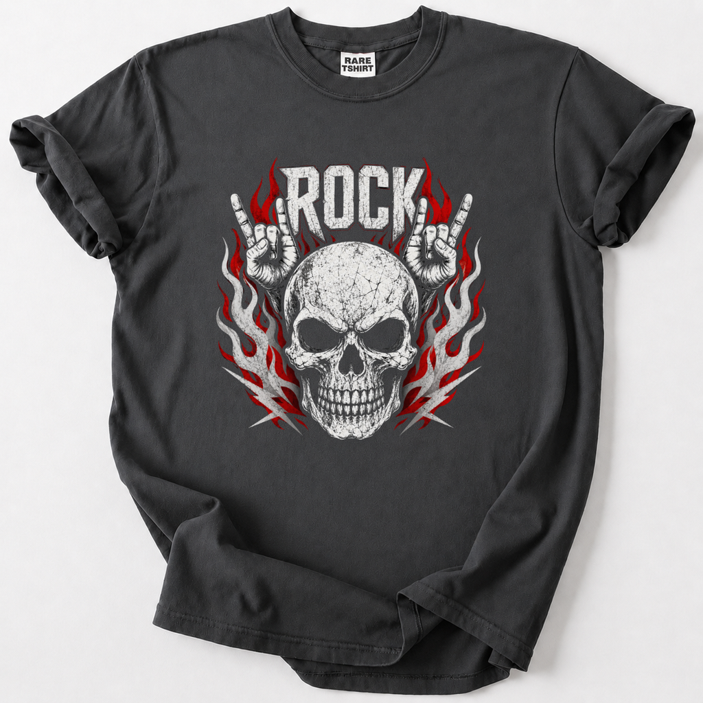 Flaming Skull Rock T-Shirt