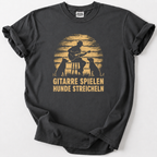 Play guitar, pet dogs. wear it proud. This vintage-style tee is made for true guitar &amp; dog lovers. Premium comfort