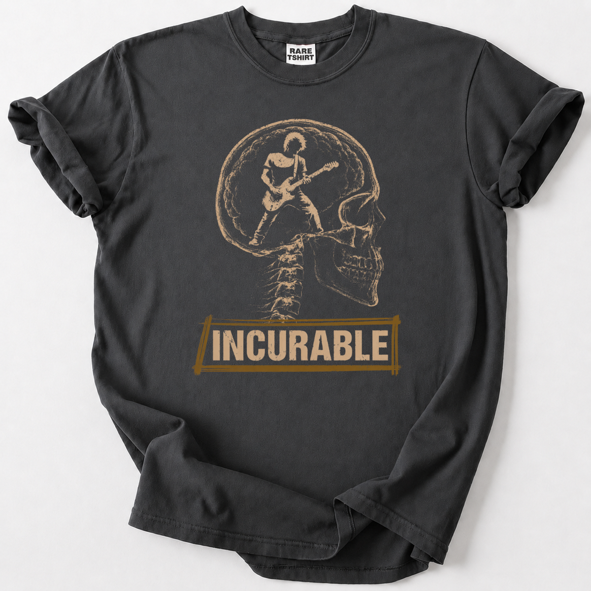 Incurable Rock Skull Guitar T-Shirt