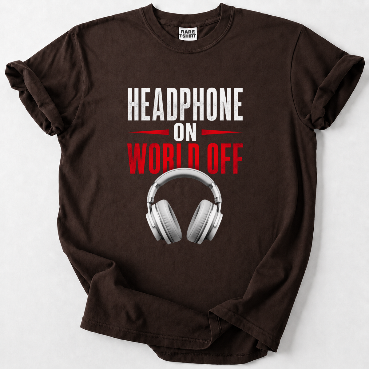Tune out the noise with our Headphone On World Off Tee. Bold graphic design for true music lovers. Soft, comfy cotton.