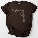 Feeling lost without your six-string? Our witty "No Guitar Today" t-shirt makes the perfect gift for guitarists and rock music fans. 