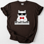 Shop our Cool Cat Piano Player Tee, a fun, quirky design for music lovers and cat fans. Soft, premium cotton.