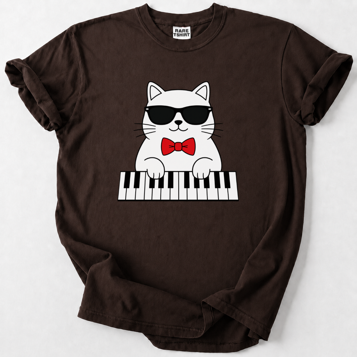 Shop our Cool Cat Piano Player Tee, a fun, quirky design for music lovers and cat fans. Soft, premium cotton.