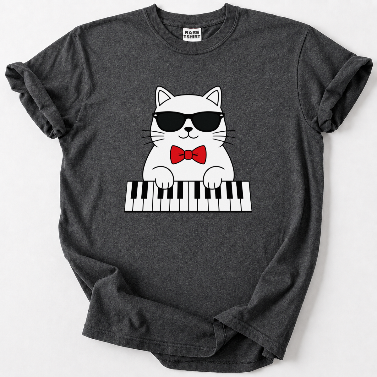 Shop our Cool Cat Piano Player Tee, a fun, quirky design for music lovers and cat fans. Soft, premium cotton.