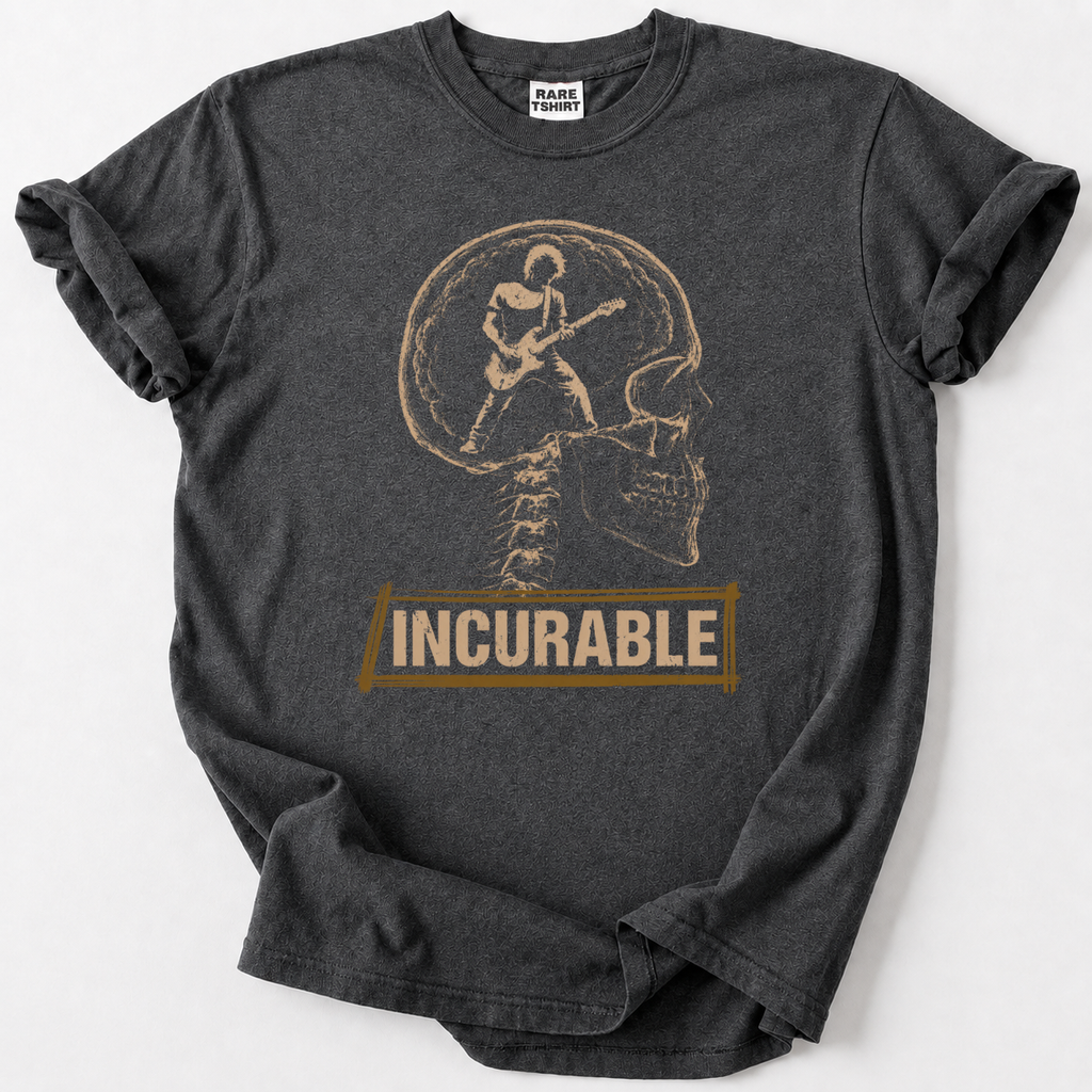 Incurable Rock Skull Guitar T-Shirt