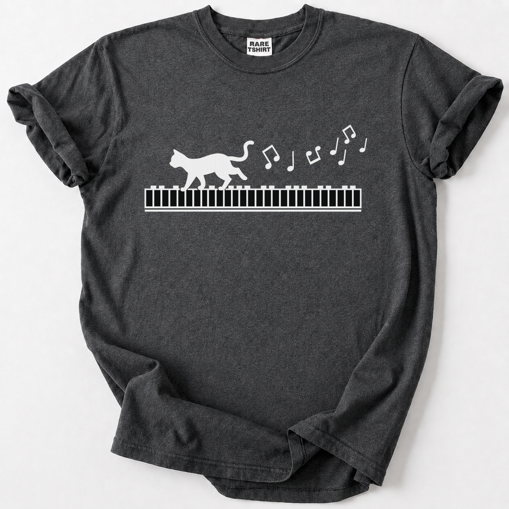 Cat Piano Walk Music Lover T-Shirt