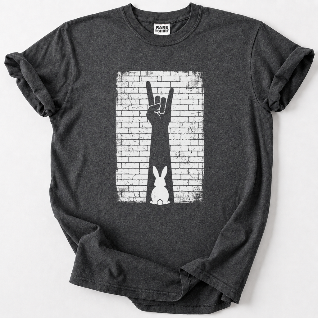 Rock your style with our cool bunny rock-hand tee! Perfect for music lovers with a sense of humor.