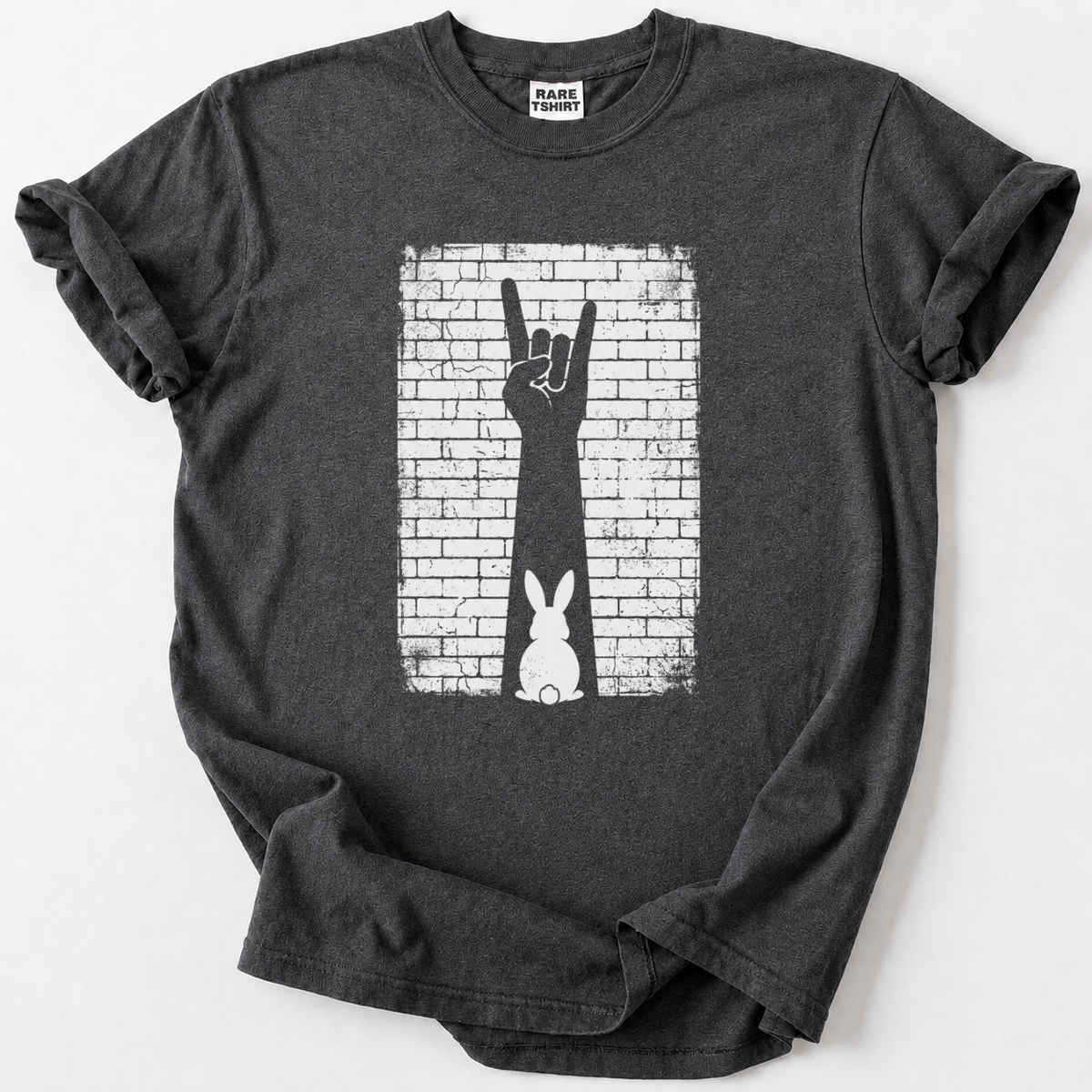 Rock your style with our cool bunny rock-hand tee! Perfect for music lovers with a sense of humor.