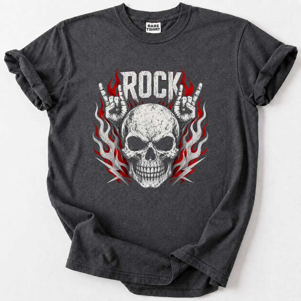 Flaming Skull Rock T-Shirt