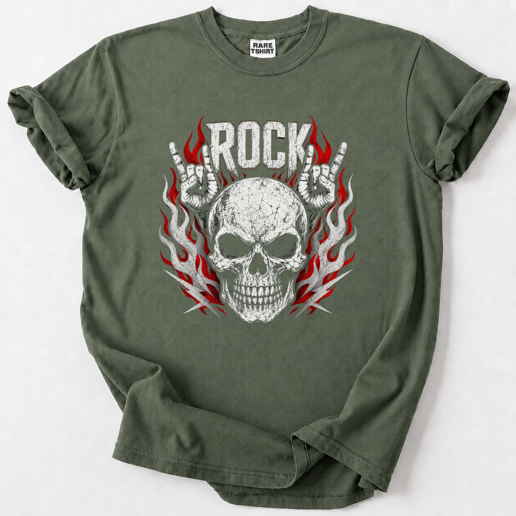 Flaming Skull Rock T-Shirt