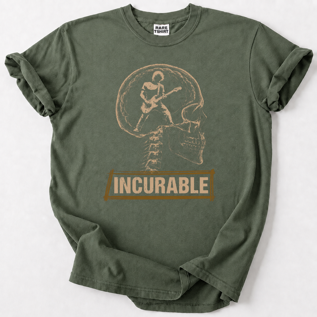Incurable Rock Skull Guitar T-Shirt