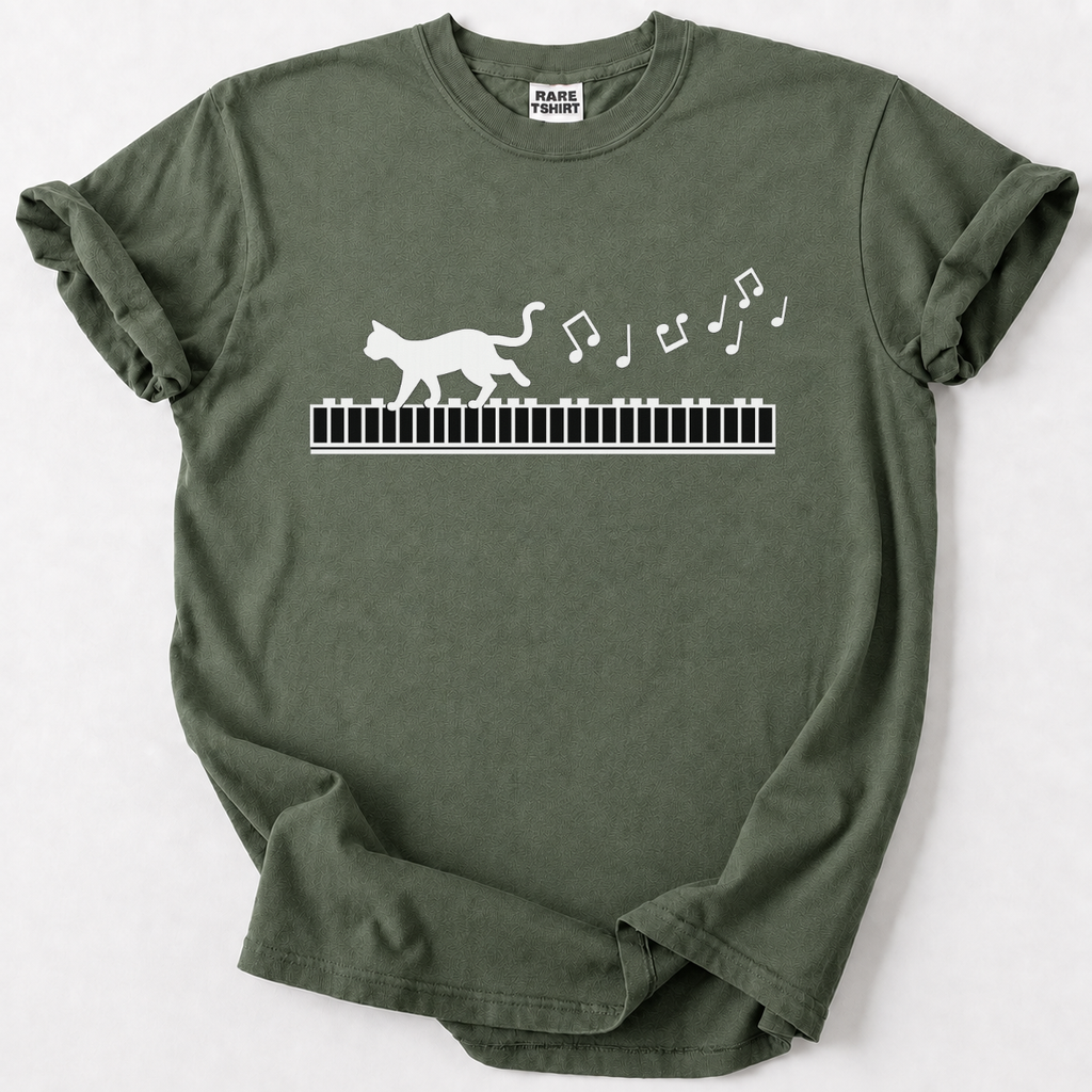 Cat Piano Walk Music Lover T-Shirt