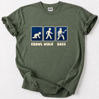 Rock out with our Crawl Walk Bass Tee! Perfect gift for bassists &amp; rock lovers. Soft, durable cotton. 