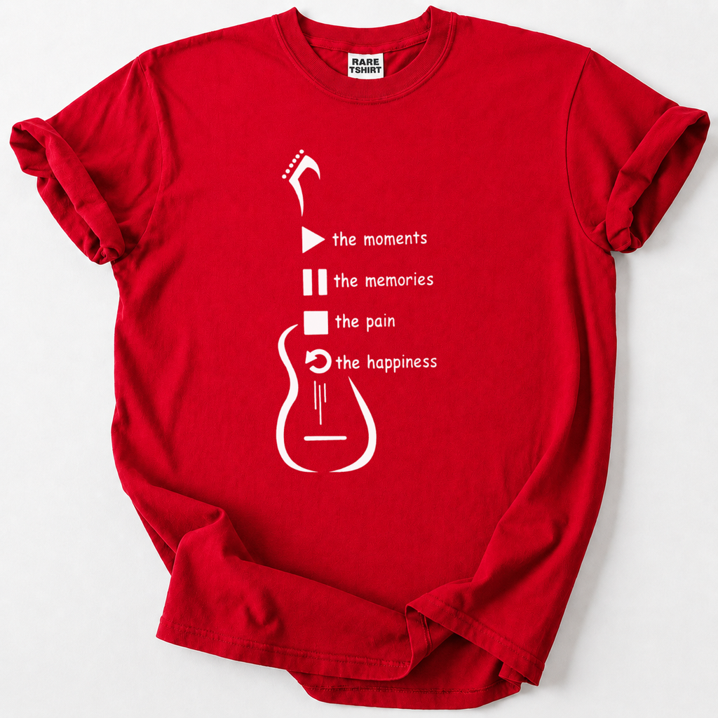 Play Pause Stop Repeat Guitar T-Shirt