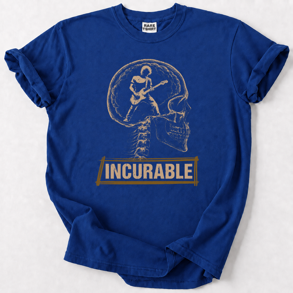 Incurable Rock Skull Guitar T-Shirt