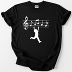 Unique music-inspired tee with a playful design for true music lovers. Soft cotton, bold print, unforgettable style