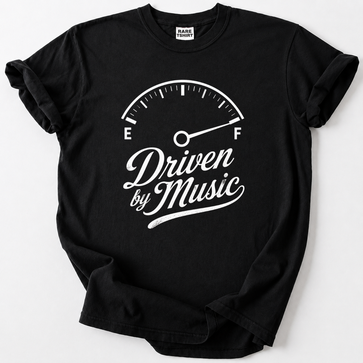 Fuel gauge on full for music lovers. Soft, premium cotton tee with a bold retro design for true rock fans. Buy Now and wear your passion.