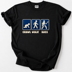 Rock out with our Crawl Walk Bass Tee! Perfect gift for bassists &amp; rock lovers. Soft, durable cotton. 