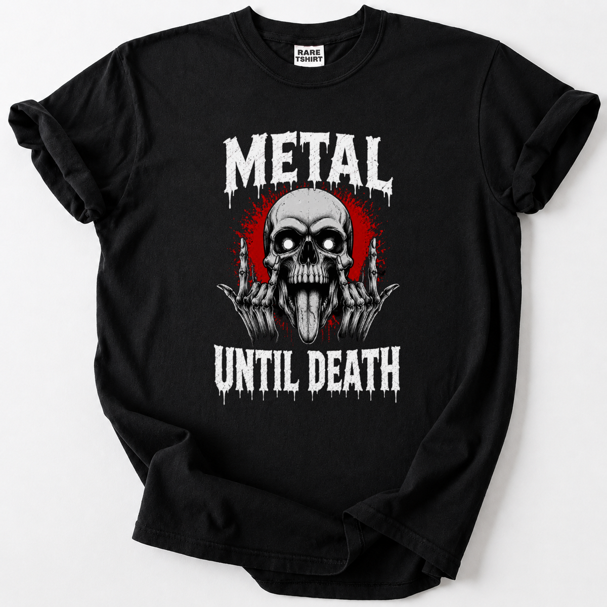 Rock the skull that never dies. Bold "Metal Until Death" graphic tee for true metalheads. Premium cotton, unisex fit. 