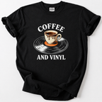 Cozy up with coffee &amp; vinyl vibes. Soft, premium tee for music lovers who savor the little rituals.