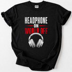 Tune out the noise with our Headphone On World Off Tee. Bold graphic design for true music lovers. Soft, comfy cotton.