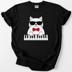 Shop our Cool Cat Piano Player Tee, a fun, quirky design for music lovers and cat fans. Soft, premium cotton.