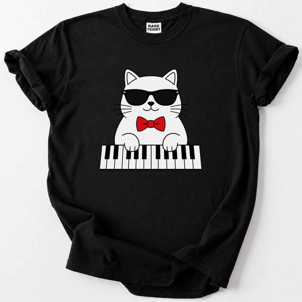 Shop our Cool Cat Piano Player Tee, a fun, quirky design for music lovers and cat fans. Soft, premium cotton.
