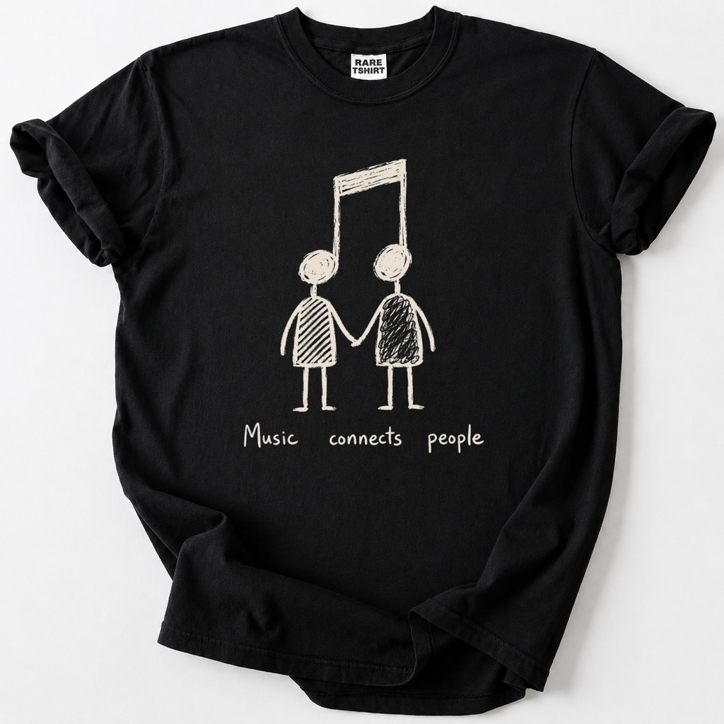 Celebrate the bond only music creates with our hand-drawn "Music Connects People" tee. Soft, premium cotton comfort. Buy Now and wear the feeling!