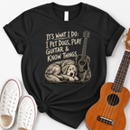 Dog sleeping by guitar funny classic rock music lover t-shirt design