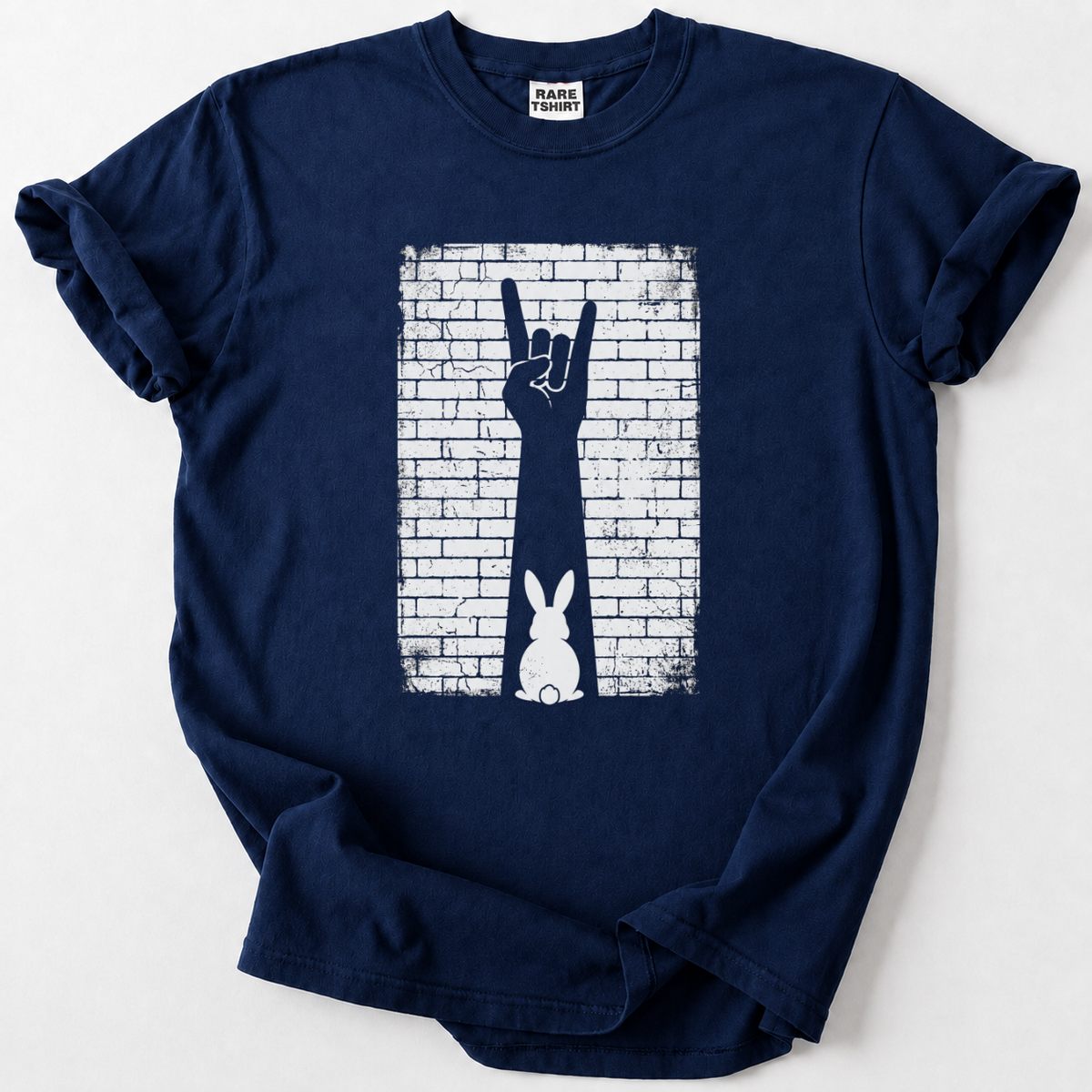 Rock your style with our cool bunny rock-hand tee! Perfect for music lovers with a sense of humor.