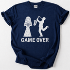 Funny Game Over saxophone player wedding t-shirt for musicians and grooms