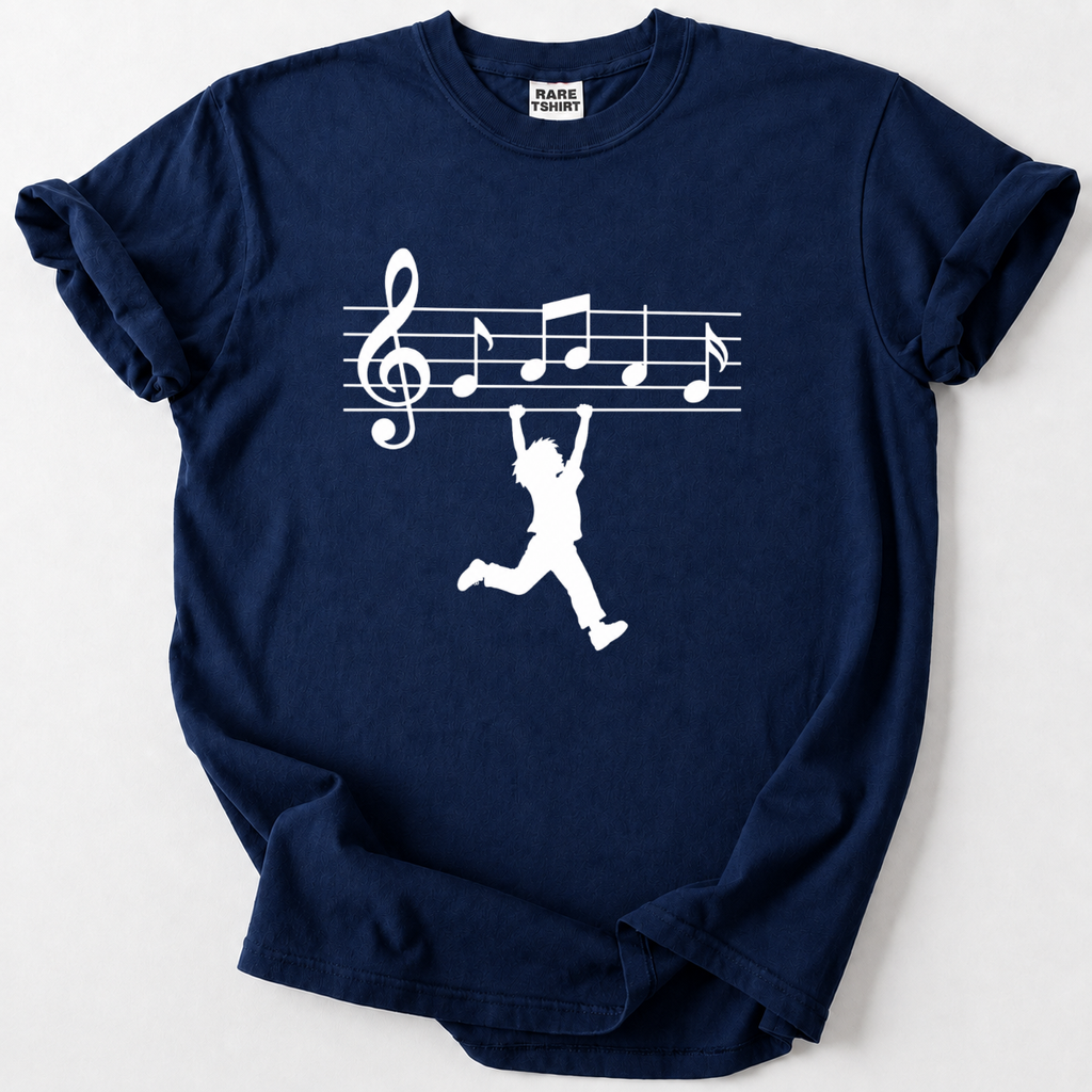 Unique music-inspired tee with a playful design for true music lovers. Soft cotton, bold print, unforgettable style