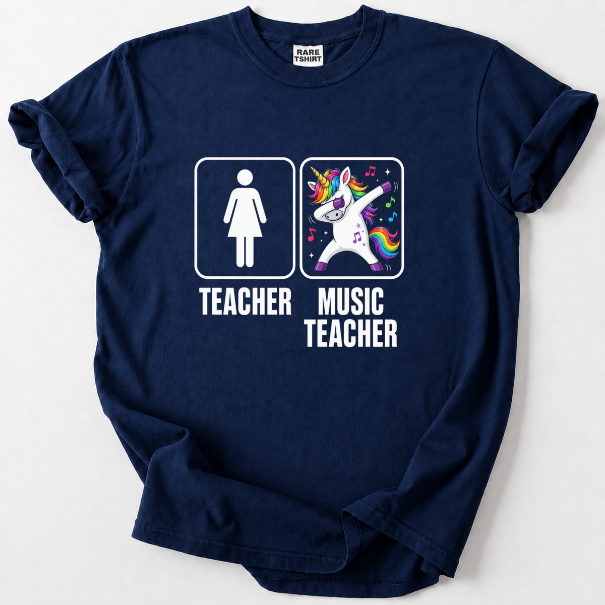 Show your music teacher pride with this playful Dabbing Unicorn Music Teacher T-shirt. Soft, comfy cotton tee, perfect gift. Buy Now!