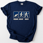 Rock out with our Crawl Walk Bass Tee! Perfect gift for bassists &amp; rock lovers. Soft, durable cotton. 