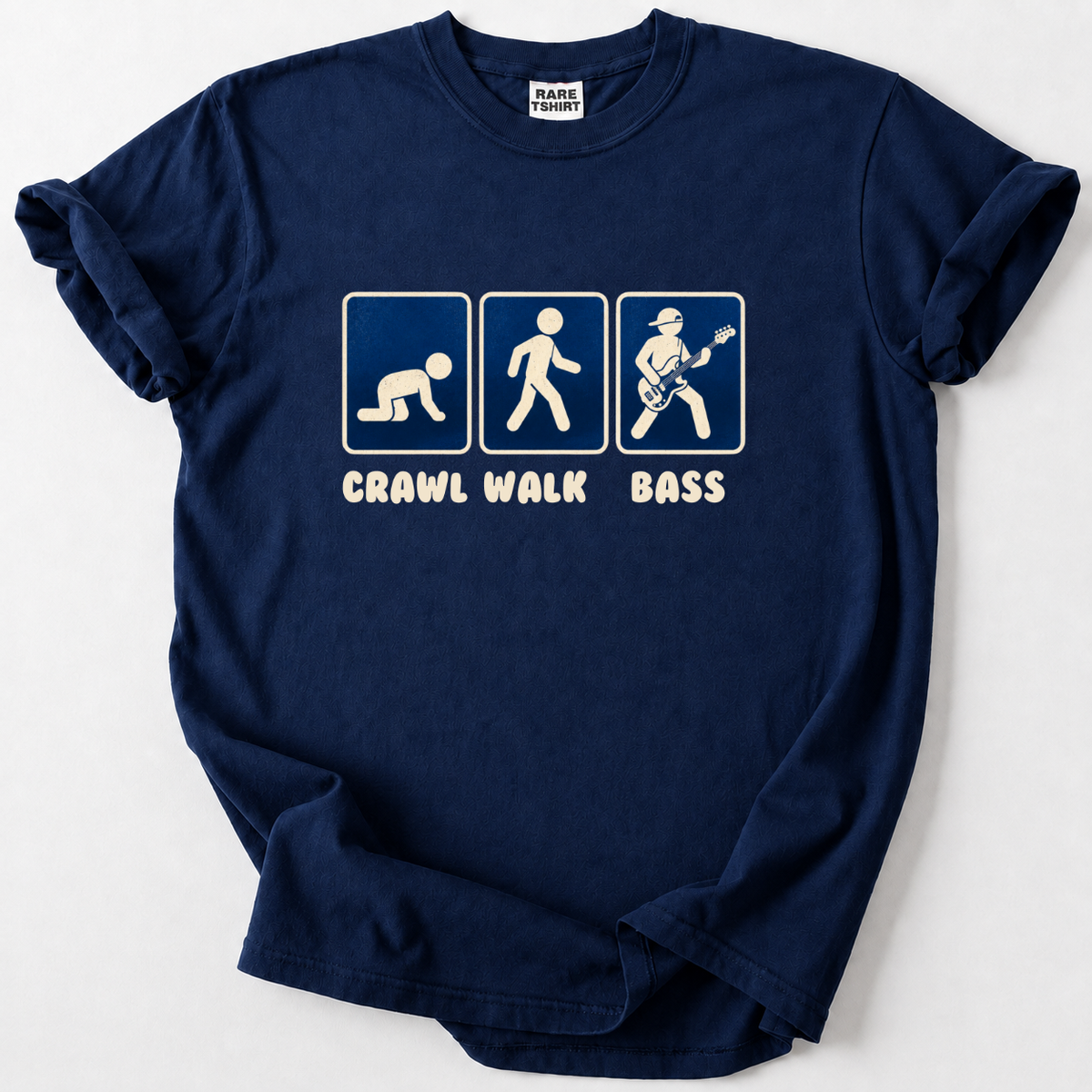 Rock out with our Crawl Walk Bass Tee! Perfect gift for bassists &amp; rock lovers. Soft, durable cotton. 