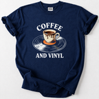 Cozy up with coffee &amp; vinyl vibes. Soft, premium tee for music lovers who savor the little rituals.