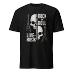 Rock 'n' Roll Skull Design T-Shirt mit klassischen Gitarren Vintage Print