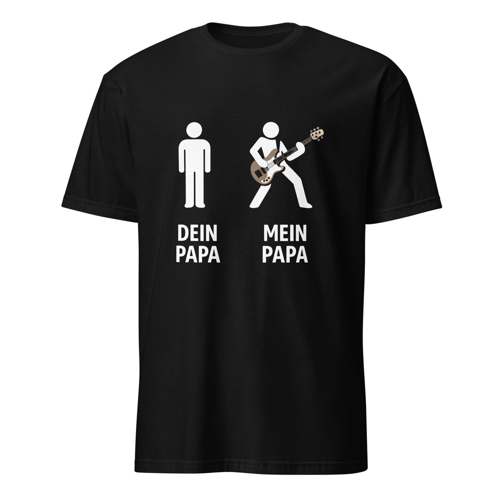 "Gitarren Papa T-Shirt mit lustigem Stick-Figuren Design, Mein Papa spielt Gitarre, cooles Musiker Vater Shirt"
