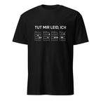 "Schwarzes Gitarren-Akkord T-Shirt mit deutscher Textinschrift und Musikmotiv für Gitarristen"
