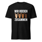 "Wir Rocken Zusammen T-Shirt mit Rock Gesten Diversity Design"
