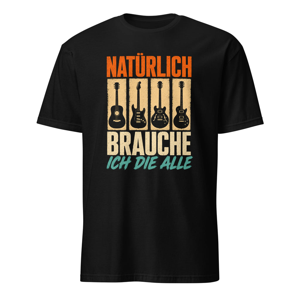 Schwarzes Vintage Gitarren T-Shirt mit Rock-Motiv für Musikliebhaber
