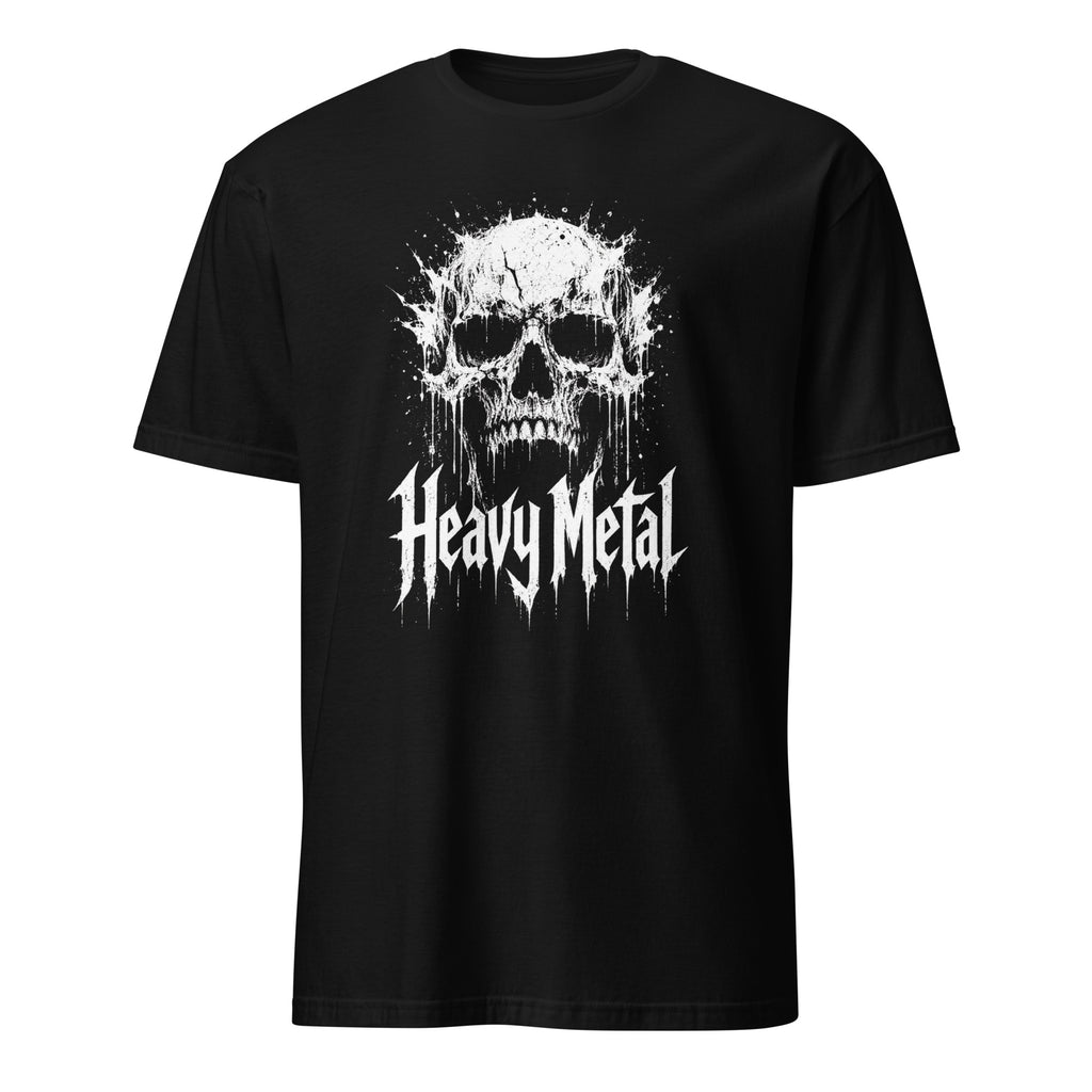 Schwarzes Heavy Metal T-Shirt mit Totenkopf-Design und Schriftzug für Rockfans
