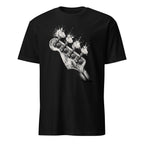 Vintage distressed bass guitar headstock t-shirt design for rock and music lovers
