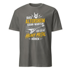 Heavy Metal T-Shirt mit Gitarre, Blitze und lustigem Text, Vintage Rock Design
