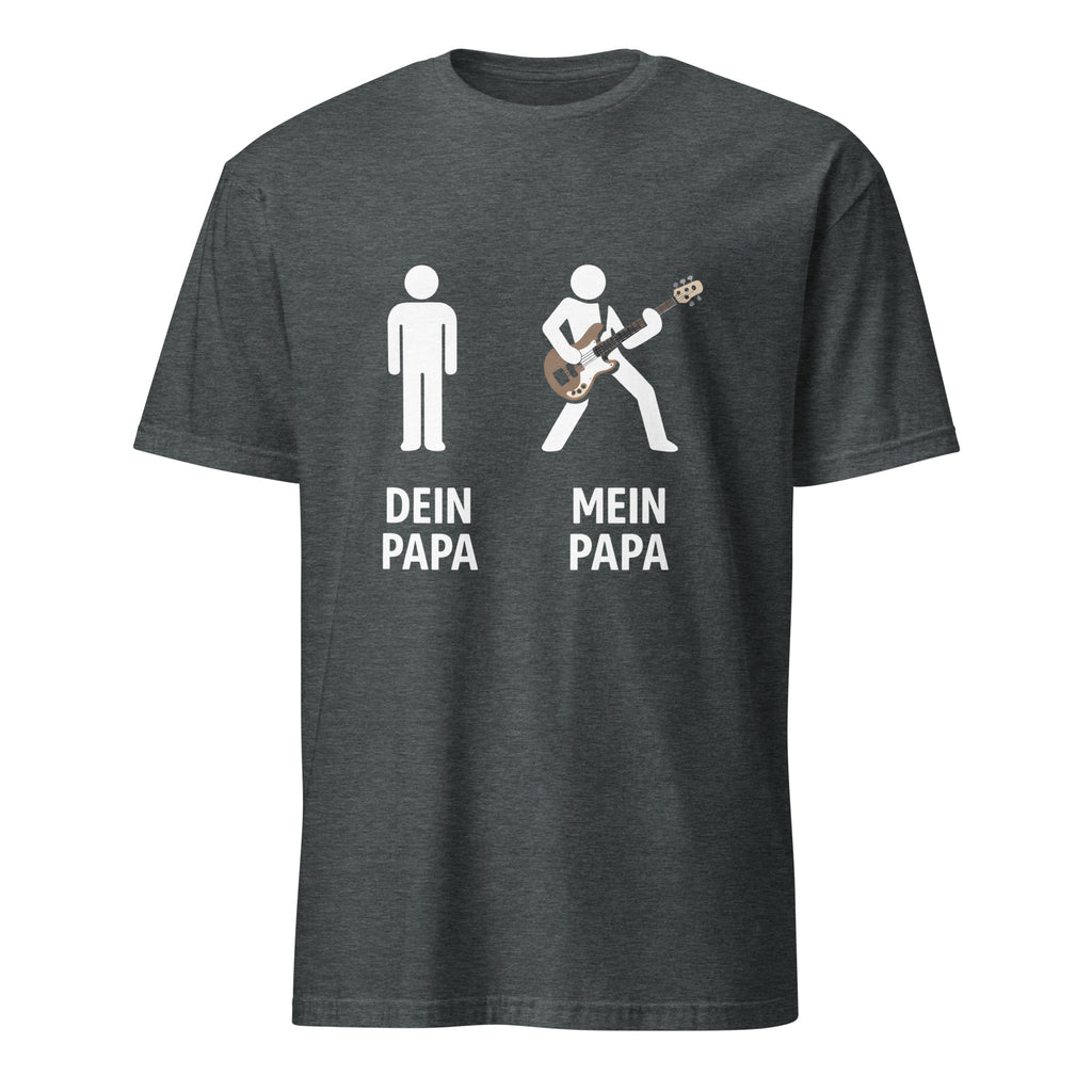 "Gitarren Papa T-Shirt mit lustigem Stick-Figuren Design, Mein Papa spielt Gitarre, cooles Musiker Vater Shirt"
