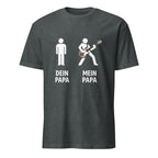 "Gitarren Papa T-Shirt mit lustigem Stick-Figuren Design, Mein Papa spielt Gitarre, cooles Musiker Vater Shirt"
