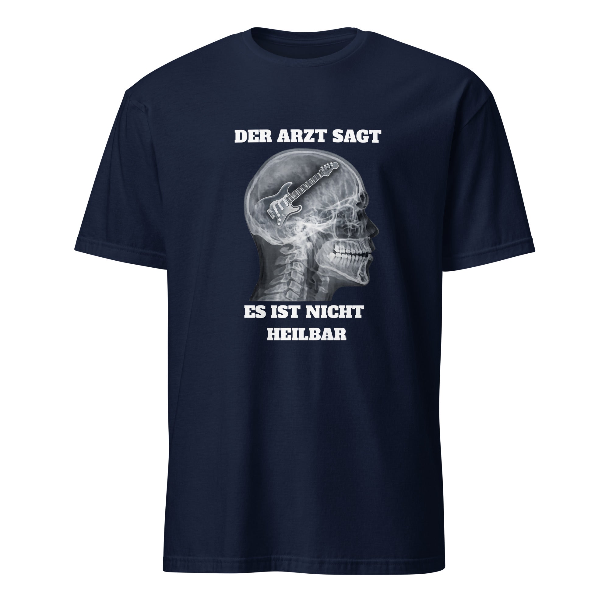 Guitar Skull T-Shirt Vintage Rock Design Music Doctor Black
