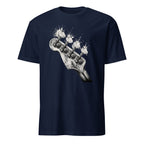 Vintage distressed bass guitar headstock t-shirt design for rock and music lovers
